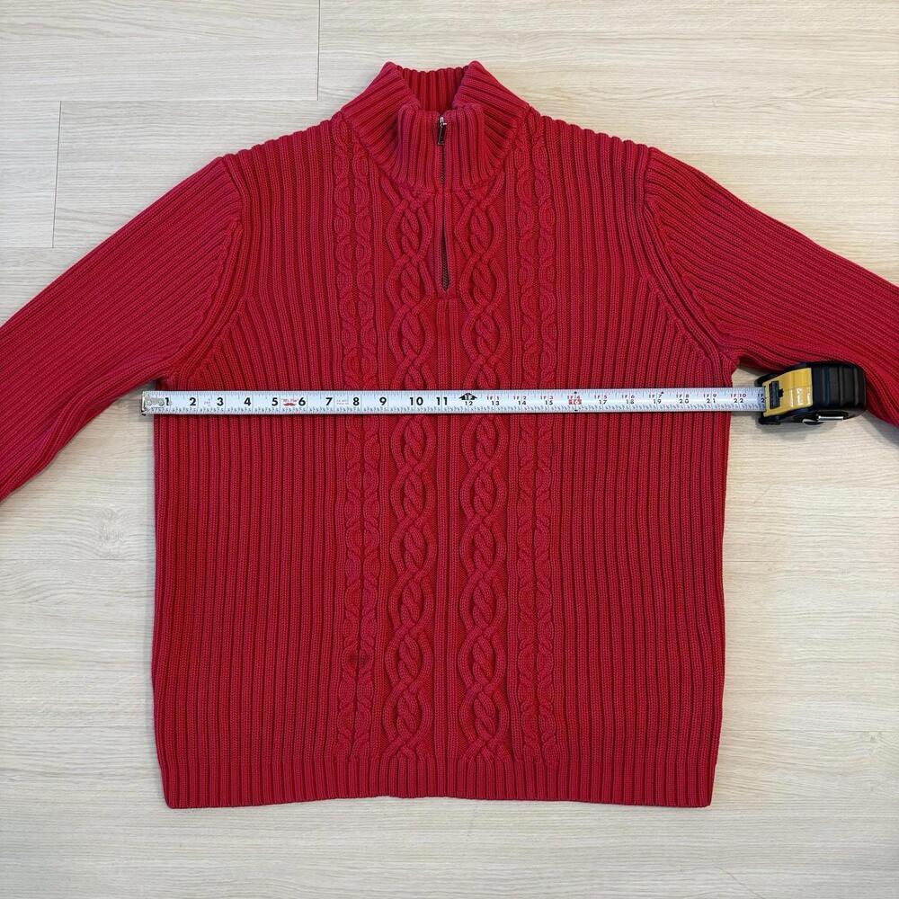Vintage Lands End Cable Knit Sweater Holiday Cozy Old Money Nautical Size L - Picture 5 of 6